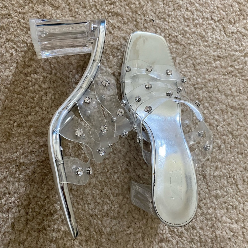 Zara transparent heel sandals